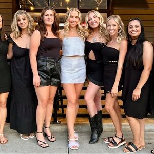 Abercrombie White Sequin Top & Skort Set — Small